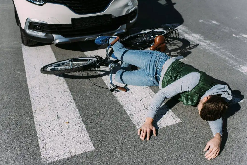 Bicycle accident on the road in Torrance
