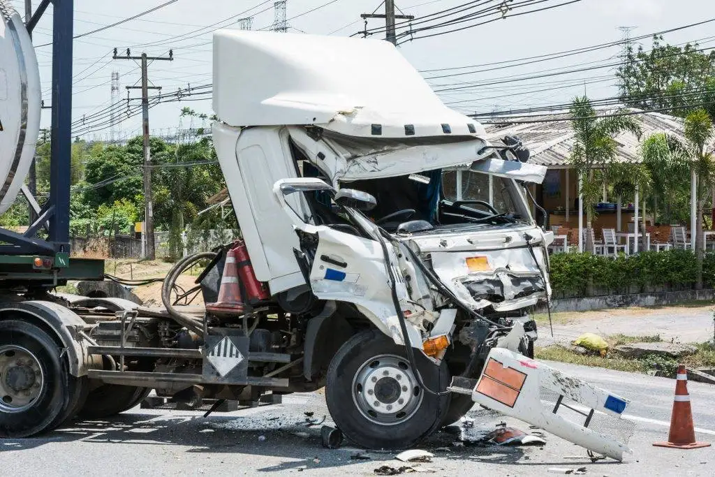 Truck smashed in accident