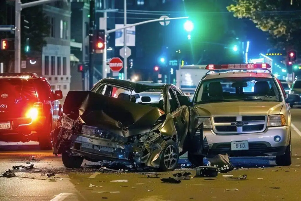 Car collision accident on the road