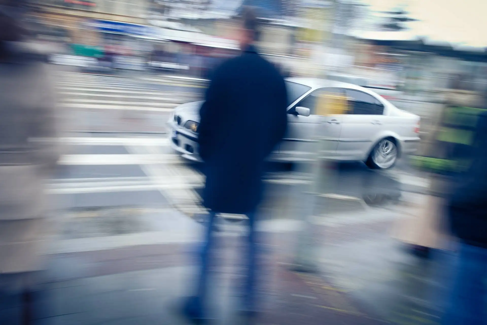 urban traffic concept - City street with busy traffic (color toned image)