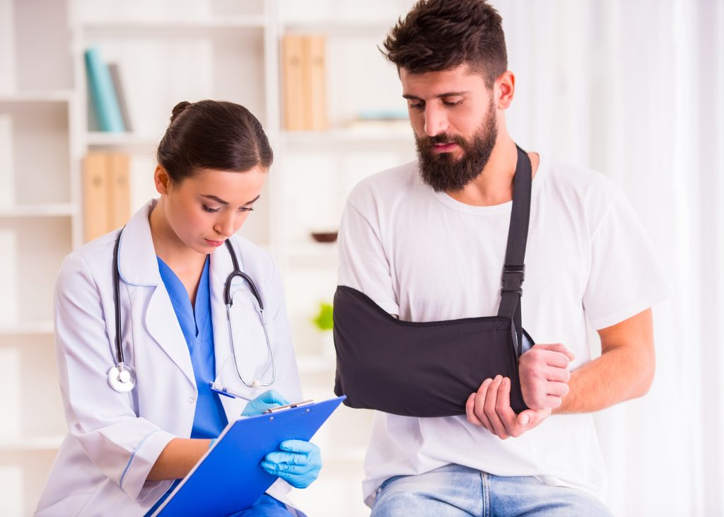 Injury man in doctor