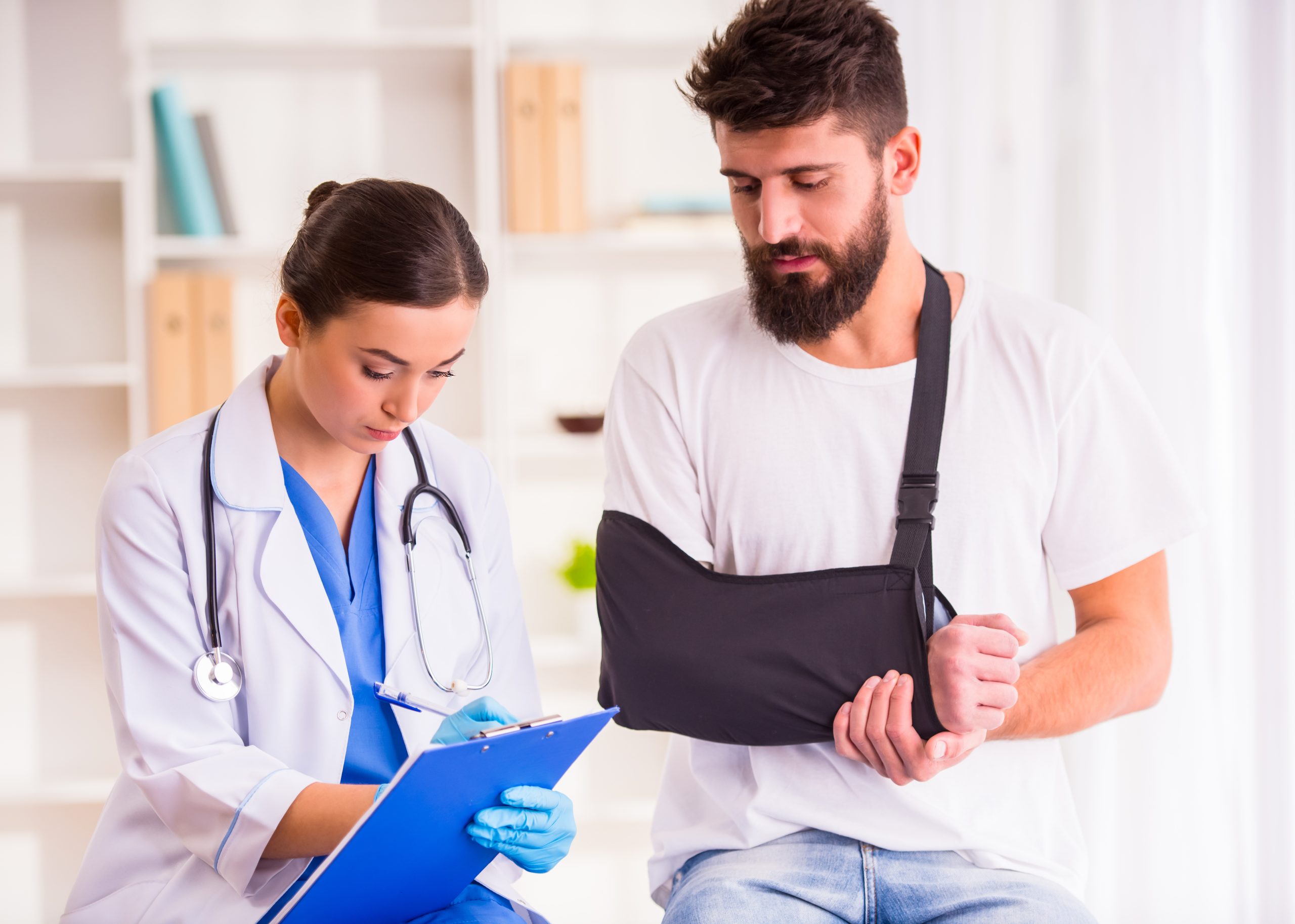 Injury man in doctor