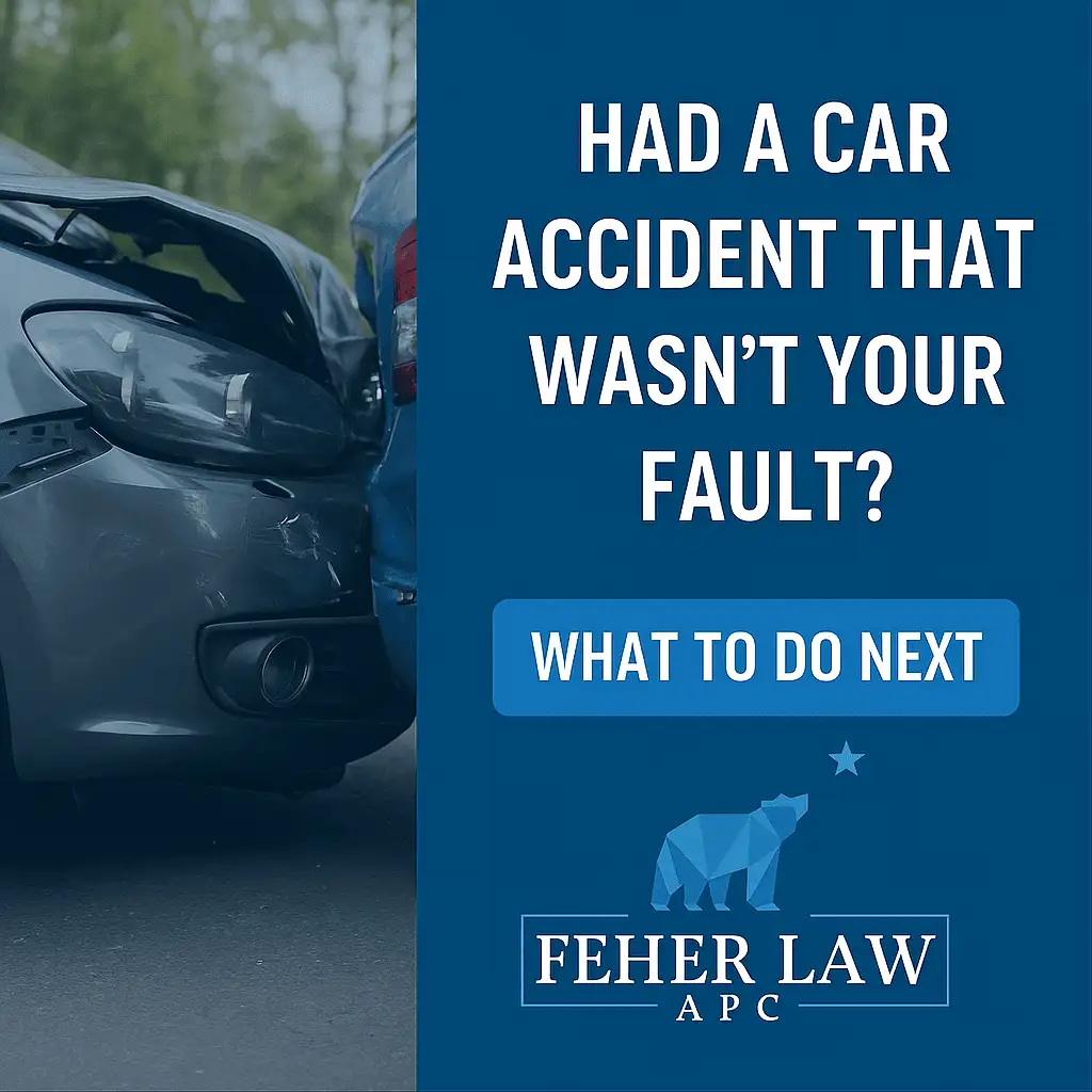 not your fault car crash image encouraging the reader to call for a free case review