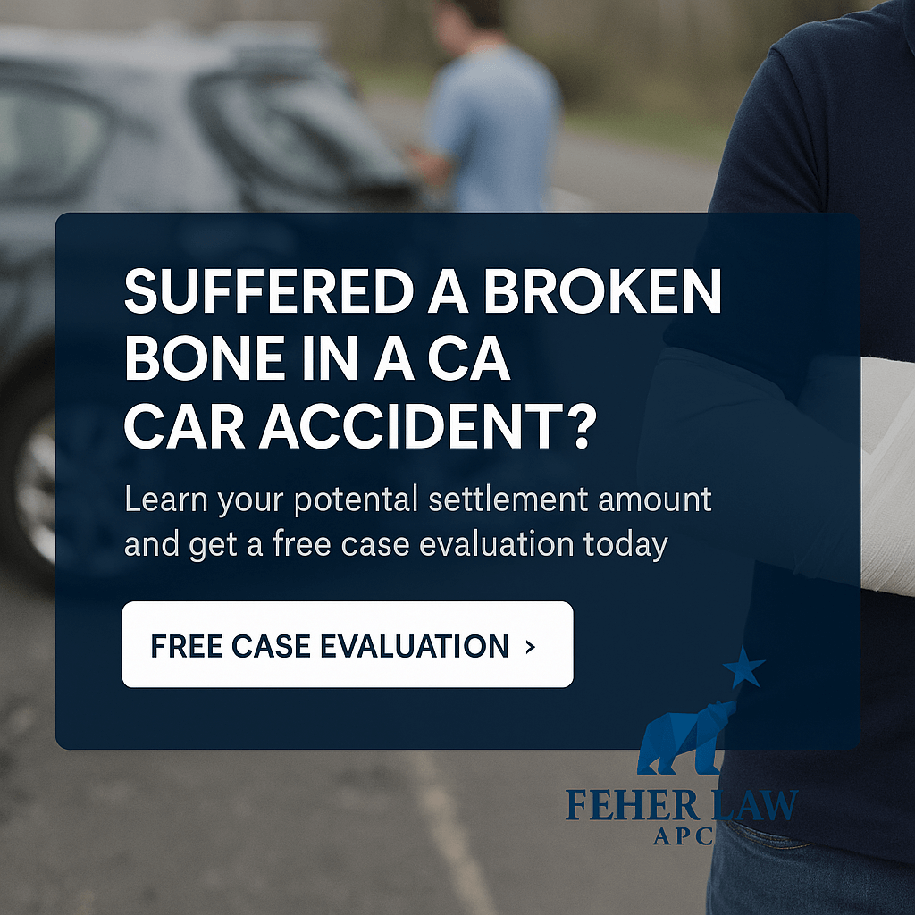 contact our car accident lawyers if you suffered a broken bone in a CA car accident