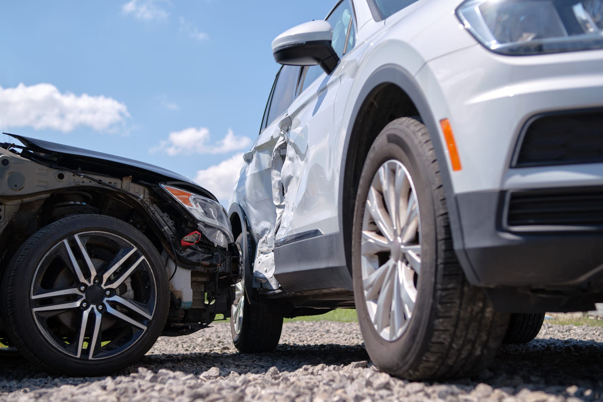 cars crashed heavily in road accident