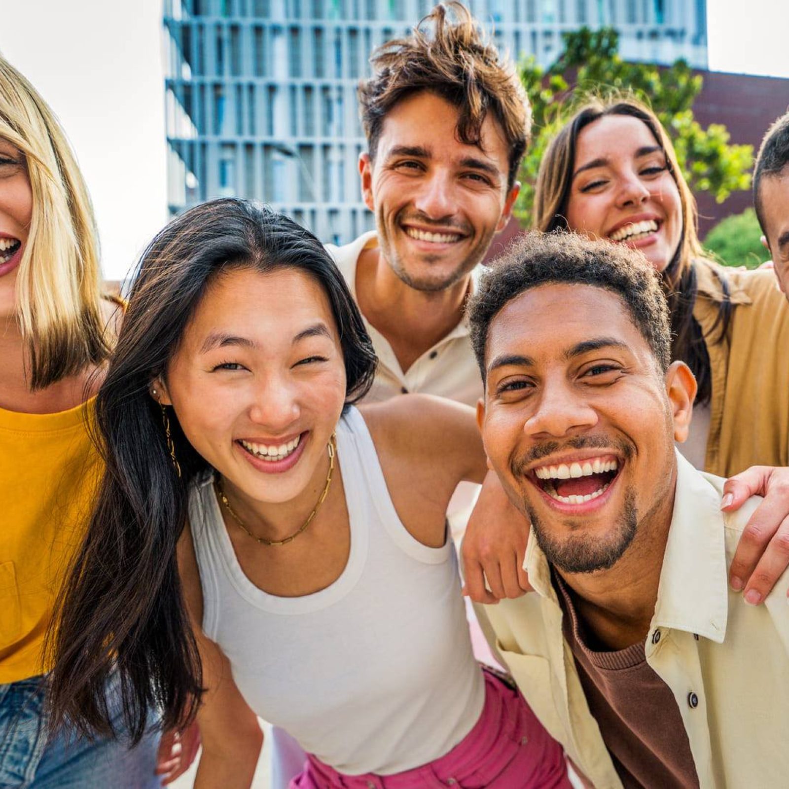 Group of mulitcultural friends