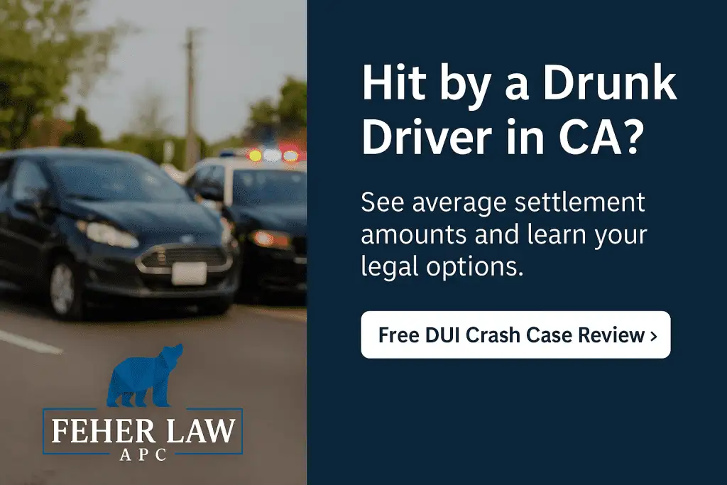 average settlement hit by drunk driver in California