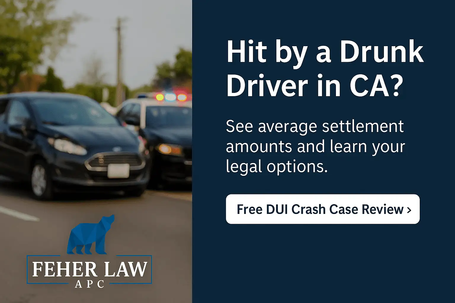 average settlement hit by drunk driver in California