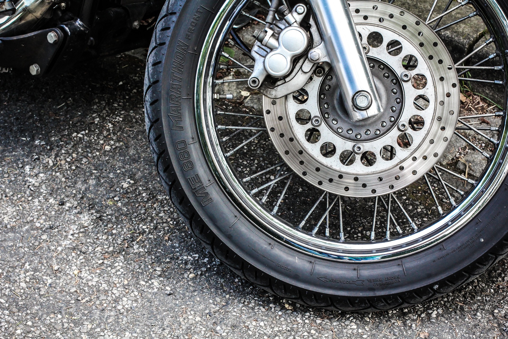 wheel of a motorcycle